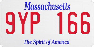 MA license plate 9YP166
