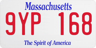 MA license plate 9YP168