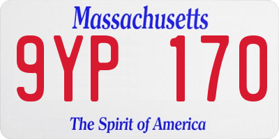 MA license plate 9YP170