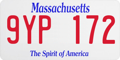 MA license plate 9YP172