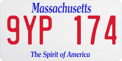 MA license plate 9YP174