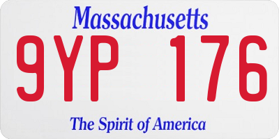 MA license plate 9YP176
