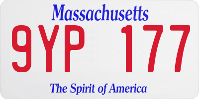 MA license plate 9YP177