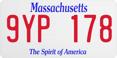 MA license plate 9YP178