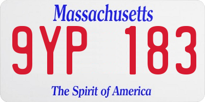 MA license plate 9YP183