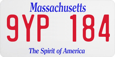 MA license plate 9YP184