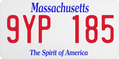 MA license plate 9YP185