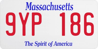 MA license plate 9YP186