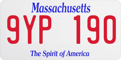 MA license plate 9YP190