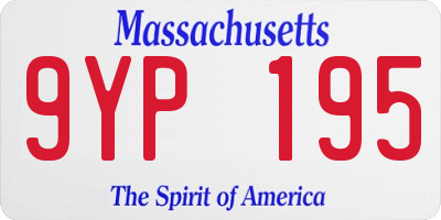 MA license plate 9YP195