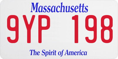 MA license plate 9YP198
