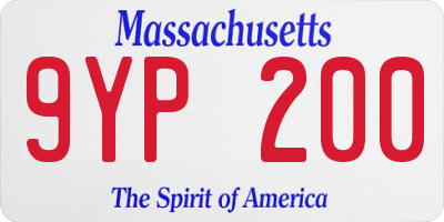 MA license plate 9YP200