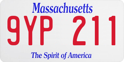 MA license plate 9YP211