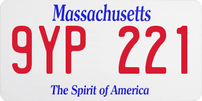 MA license plate 9YP221