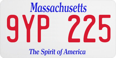 MA license plate 9YP225