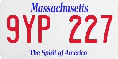 MA license plate 9YP227