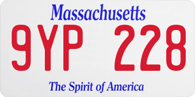 MA license plate 9YP228