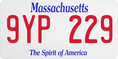 MA license plate 9YP229