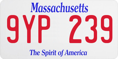MA license plate 9YP239