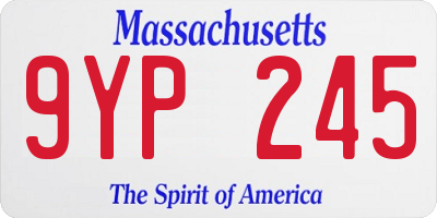 MA license plate 9YP245
