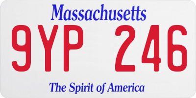 MA license plate 9YP246