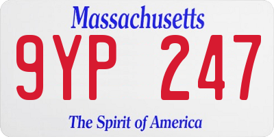 MA license plate 9YP247