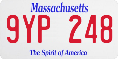 MA license plate 9YP248