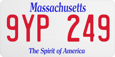 MA license plate 9YP249
