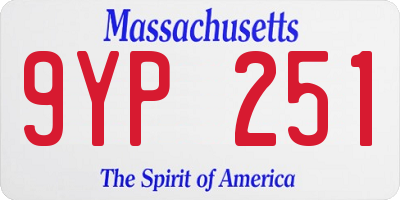 MA license plate 9YP251