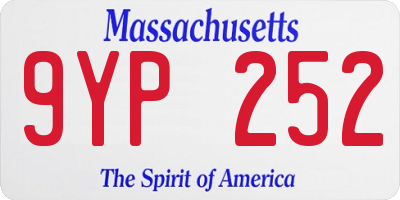 MA license plate 9YP252