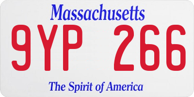 MA license plate 9YP266