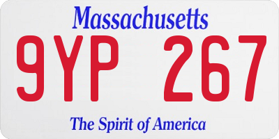 MA license plate 9YP267