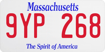MA license plate 9YP268