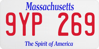 MA license plate 9YP269