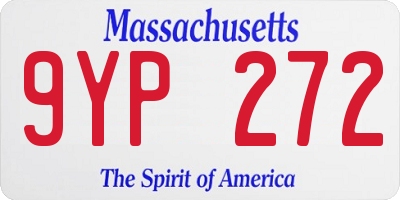 MA license plate 9YP272