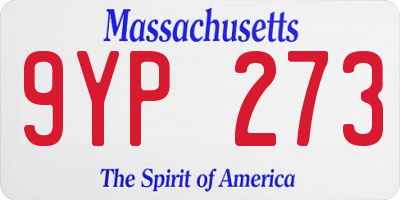 MA license plate 9YP273