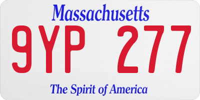 MA license plate 9YP277