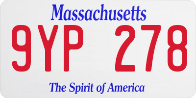 MA license plate 9YP278