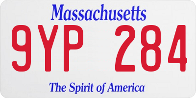 MA license plate 9YP284