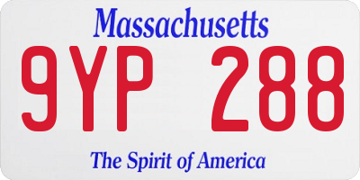 MA license plate 9YP288