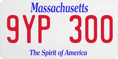 MA license plate 9YP300