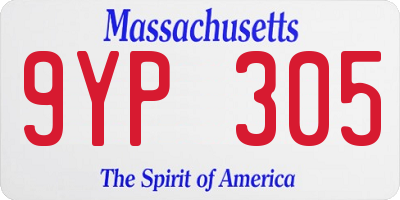 MA license plate 9YP305