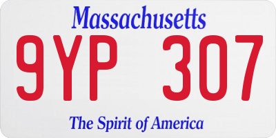 MA license plate 9YP307