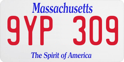 MA license plate 9YP309