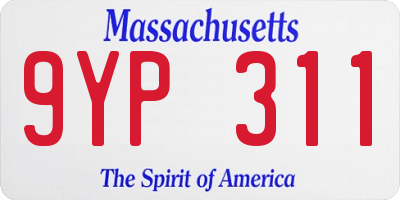 MA license plate 9YP311