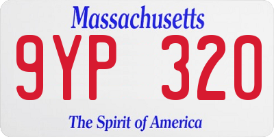 MA license plate 9YP320