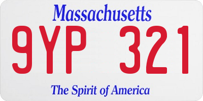 MA license plate 9YP321