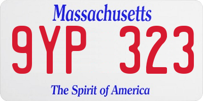 MA license plate 9YP323