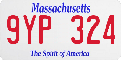 MA license plate 9YP324