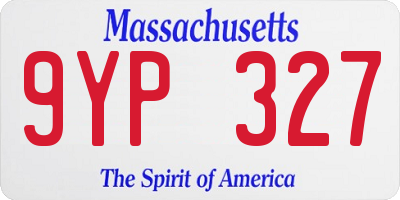 MA license plate 9YP327